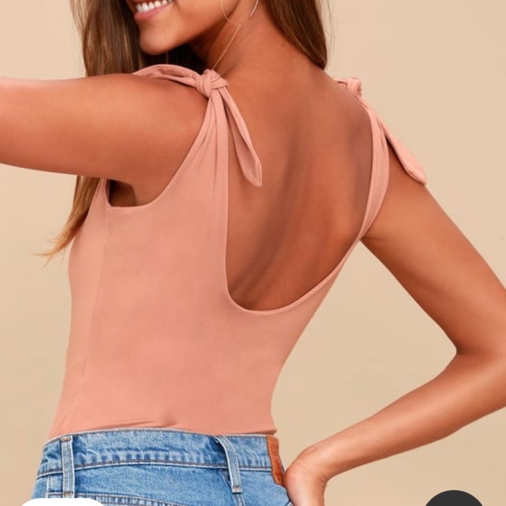 Pretty Pleased Mauve Pink Tie-Strap Bodysuit